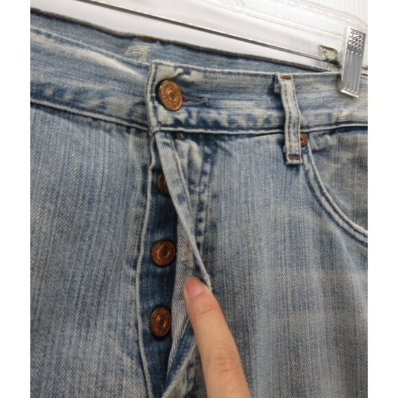7 For All Mankind Jeans 34 Relaxed Baggy Loose Distressed Button Fly * - Picture 2 of 15